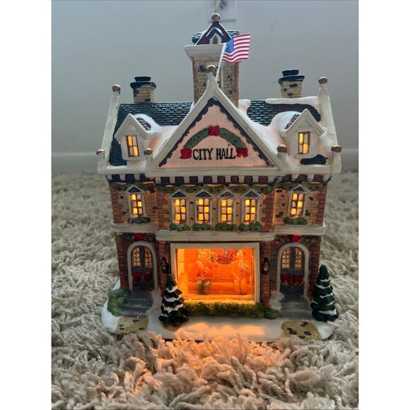 NIB Saturday Evening Post Norman Rockwell City Hall Freedom Of Speech Lighted Ho - Picture 1 of 15